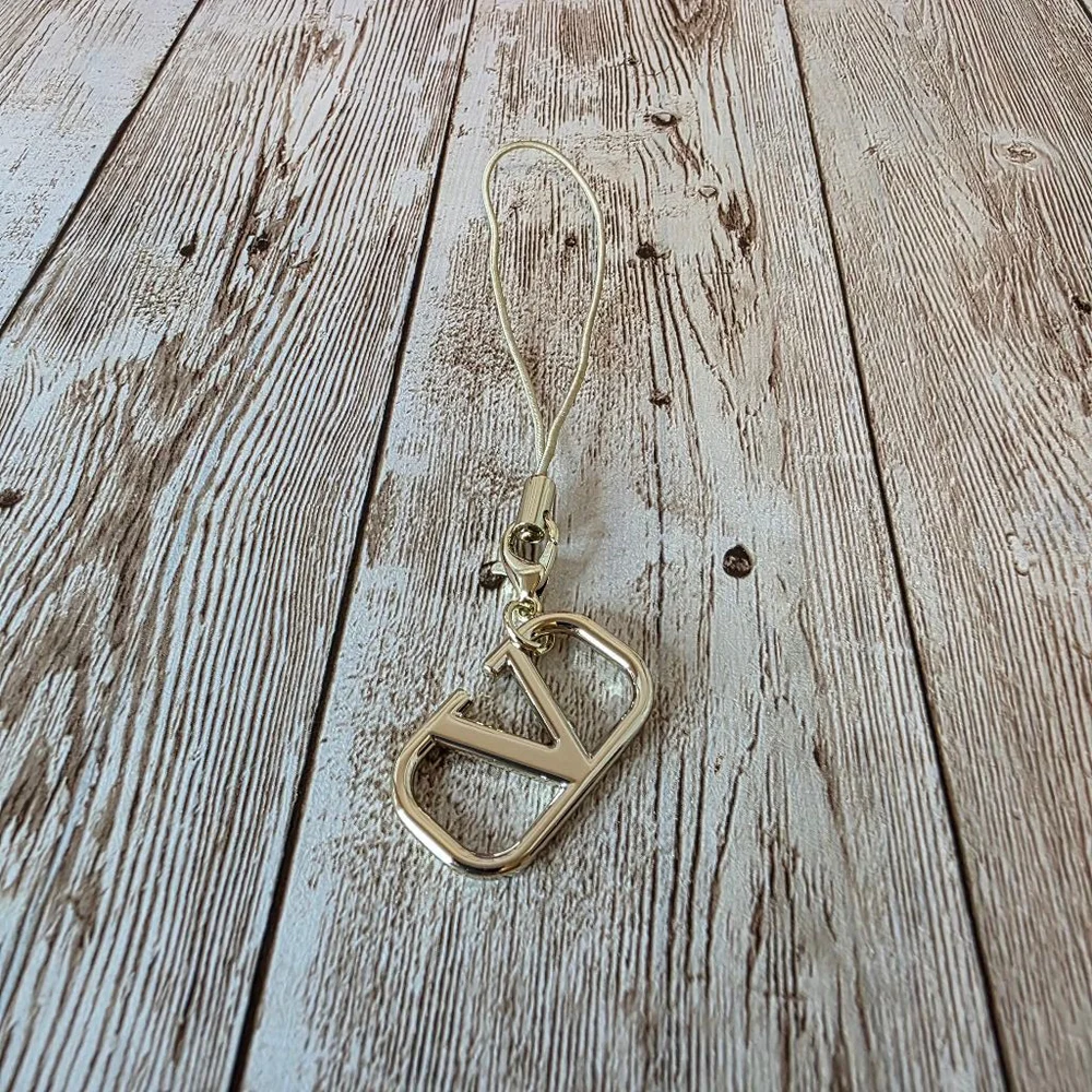 Valentino Charm, phone, keychain, Gold color